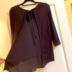 ***LOFT dark brownish plum long sleeve top size XS